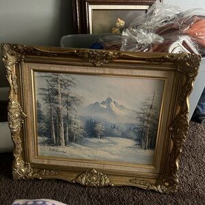 gorgeous antique picture and frame